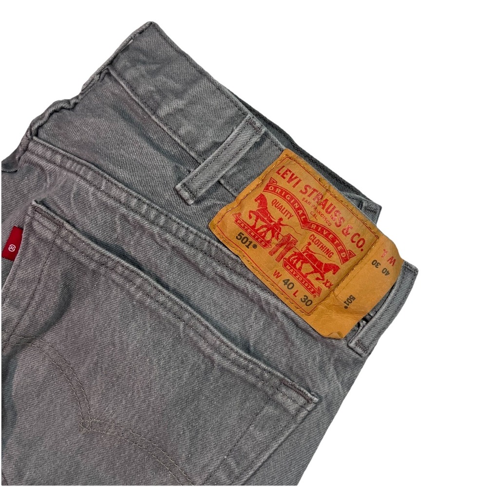 Levi's 501 Jeans Men's Dark Gray Denim Pockets Classic Straight Button Fly 40X30